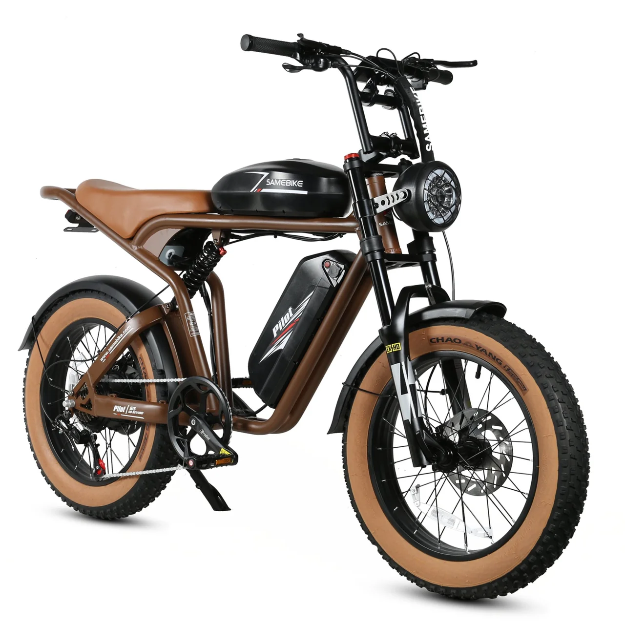 Samebike Pilot EX Fat Tire Electric Dirt Bike – Brown